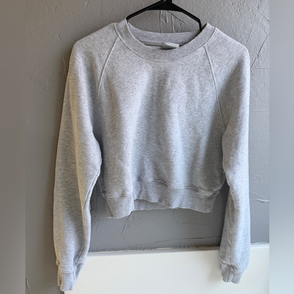 TNA Cozy Fleece Sweatshirt in Light Gray
